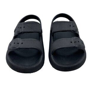 Kids Black Double Strap Sandals Size 11-11.5